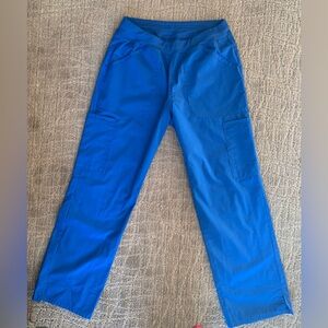 Cherokee Women's Pull-On Slim Leg Cargo Scrub Pant Royal Medium